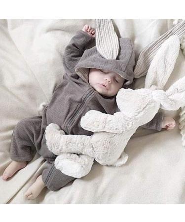 Kids Tales Newborn Baby Winter Warm Rabbit Ear Hooded Zipper Romper 9-12 Months Grey - Buy Online on SooperMarket.com