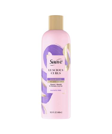 Suave Pink Luscious Curls Shampoo for Defining Curly Hair with Amino Acid Complex 16.5 oz