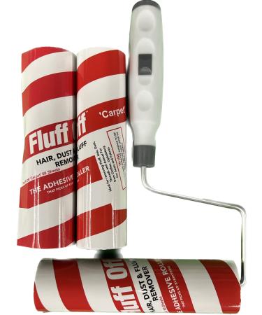 3 Giant 7 Inch Lint Roller Refills and 1 Handle 60 Spiral Sheets per Roll
