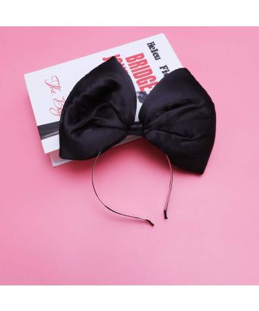 Minkissy Huge Bow Headband Candy Colored Hair Hoop Party Props Lovely Large Bowknot Hairband Party Props for Woman Girl(Black) - Buy Online on SooperMarket.com