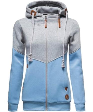 MLAGJSS Zip Hoodie | Colorblock | Slim Fit Casual Sweatshirt | Women's Sweater - Size A Medium - Buy Online on SooperMarket.com