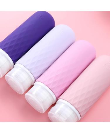 Gemice Travel Bottles for Toiletries CAA Approved 90ml Silicone Travel Bottles BPA Free Leak Proof Squeezable Travel Size Containers Travel Accessories for Shampoo Conditioner Lotion (4 Pack) Purple - Buy Online on SooperMarket.com