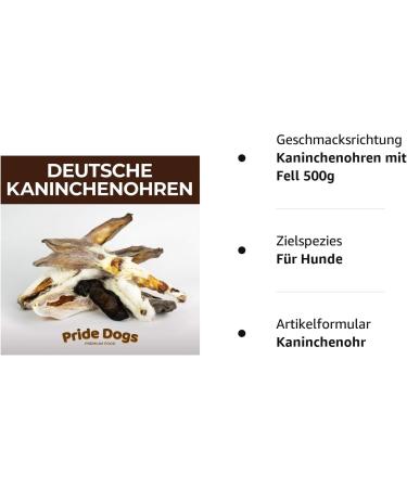 Premium Rabbit Ears Chew Snack for Dogs - 500g | 100% German Quality | Odorless Bag | PrideDogs - Buy Online on SooperMarket.com