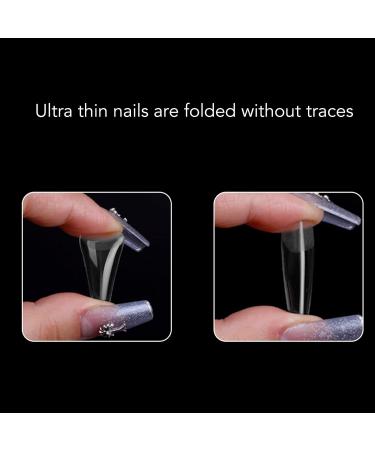 Long Clear Fake Nails Set Ultra Thin Breathable ABS Material Suitable for Acrylic Nails Dip Powder and Gel Polish 550 Pieces for Nail Salon Home DIY Weddings Halloween - Buy Online on SooperMarket.com