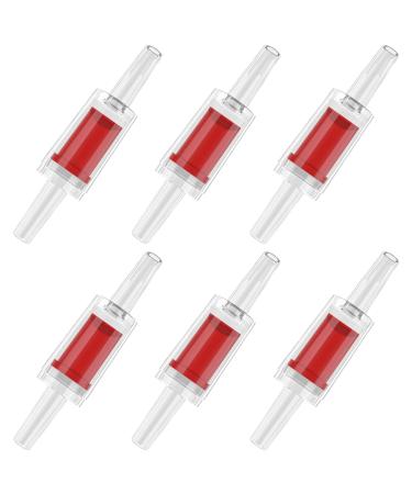 Pawfly 6 PCS Aquarium Check Valves for Common Air Pumps Red Plastic One-Way Non-Return Valves Pump Protectors for Standard 3/16 Inch Airline Tubing Fish Tank Accessories for Aeration Setup Red 6 Pack