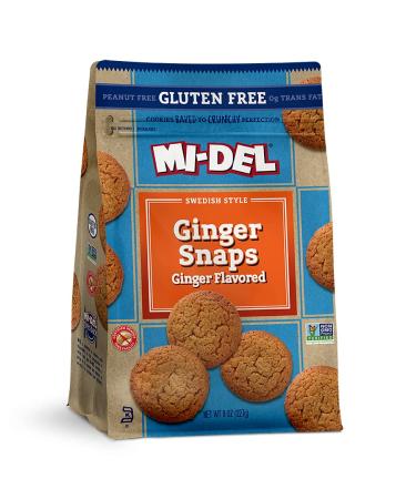 Mi-Del Ginger Snap Cookies Flavor - Non GMO Certified, 0g Trans Fat Gluten Free Cookies Snacks (Pack of 1)