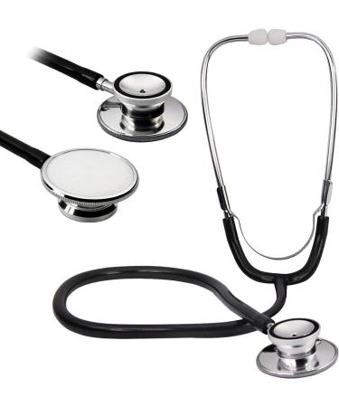Valuemed Pro Double Dual Head Black Tube Stethoscope - Ideal for Doctors, Nurses, EMTs, and Vets - Medical Health Care Equipment in Black - Buy Online on SooperMarket.com