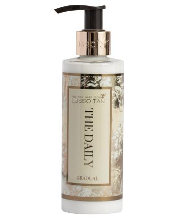 Daily Gradual Tanner 500ml Lusso Tan - Easily Absorbed Fake Tan for Face and Body. Streak-Free and Guide-Colour-Free Self Tan Skin Care Moisturiser Lotion. Organic Vegan and Cruelty-Free False Tan. Daily 500ml