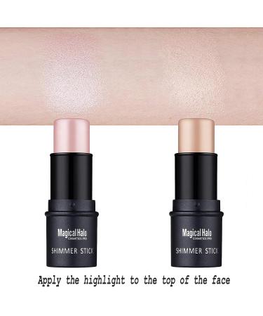 Sumeitang 4 Pcs Waterproof Highlighter, Shimmer Illuminator, and Blush Stick Set - Cruelty-Free Face Contour Cosmetics for Effortless Blending and Colorful Glow - Buy Online on SooperMarket.com