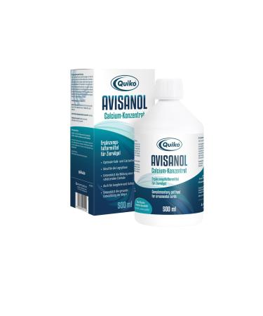 Quiko Avisanol - Calcium Concentrate 500ml - For pet birds racing pigeons & chickens - Promotes bone & eggshell formation - Supports feather formation & moulting 500 ml (Pack of 1)