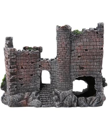 Movoja Aquarium Decoration - Medieval Castle Ornament for Freshwater & Saltwater Aquariums - Ruin Ritterburg Castle Accessory - Buy Online on SooperMarket.com