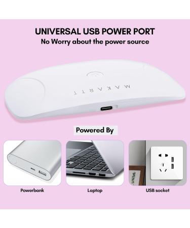 Makartt 8W LED Mini Nail Lamp | UV Nail Dryer with Timer and USB | Gel Nail Polish Light for Travel | White - Buy Online on SooperMarket.com