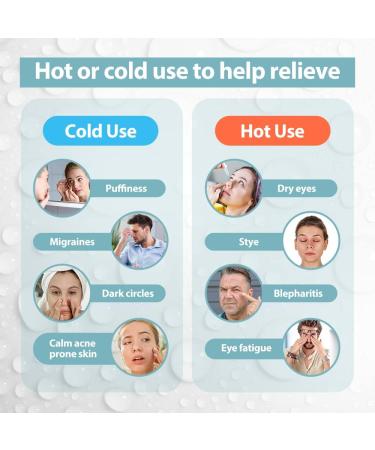 NEWGO Cooling Gel Mask for Puffy Eyes - Hot Cold Therapy for Migraine, Dark Circles, Dry Eyes - Reusable Sinus Pain Relief - Light Blue - Buy Online on SooperMarket.com