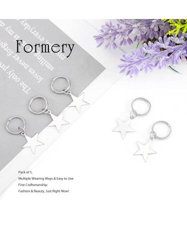 Silver Star Braid Hair Clips - 5PCS Dreadlock Charms for Women and Girls - Buy Online on SooperMarket.com