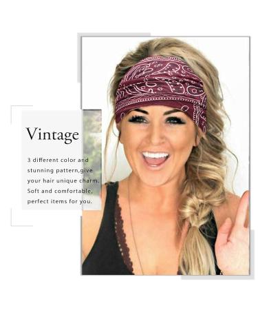 CAKURE Boho Wide Headbands Set-1 - Pack of 3 | African Turban Head Wraps for Women & Girls - Buy Online on SooperMarket.com
