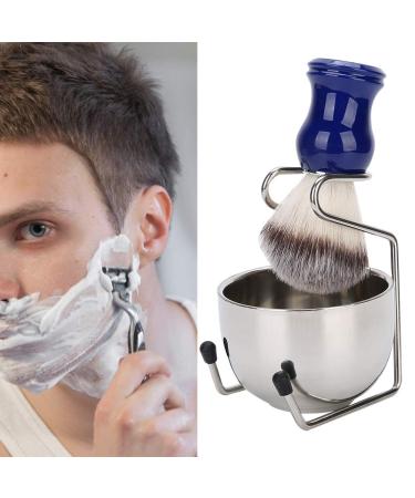 3PC Beard Shaving Set - Men's Razor Brush Bowl & Stainless Steel Stand | Soft Bristles & Durable Design - Buy Online on SooperMarket.com