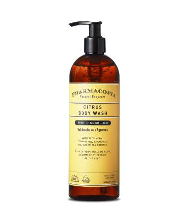 Pharmacopia Citrus Body Wash   Moisturizing Shower Gel with Natural & Organic Ingredients   Vegan Bodywash for Men & Women  16 oz