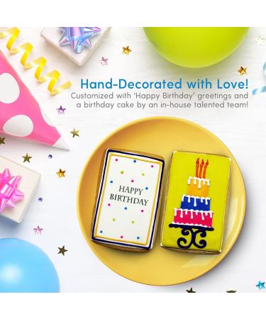 Happy Birthday Cookie Gift Basket - Gourmet Hand-Decorated Vanilla Sugar Cookies | Kosher B-Day Treat for Men, Women, Boys & Girls | Prime Delivery - Buy Online on SooperMarket.com
