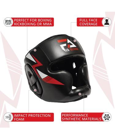 FA-Xtreme Boxing Headgear - Black | Head Gear & Mouth Guard for MMA Kickboxing | Adults & Kids 11+ Large | Ideal for Sparring & Training - Buy Online on SooperMarket.com