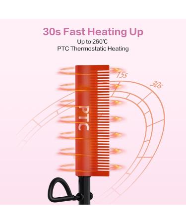 Ceramic Hot Comb for Wigs Afro Hair & Beard | Anti-Scald Straightening Comb | Electric Press Comb with Adjustable Temperatures | Dual Voltage | 60 Min Auto Shut Off | Pink - Buy Online on SooperMarket.com