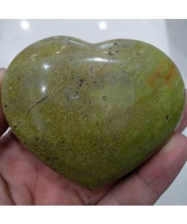 Natural Green Opal Carved Heart raw Gemstone Crystal FUZEGRDLI - Buy Online on SooperMarket.com