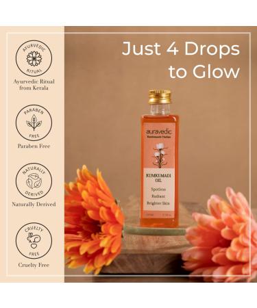 Auravedic Kumkumadi Oil 100ml - Radiant Skin & Natural Glow | Premium Ayurvedic Oil for All Skin Types - Buy Online on SooperMarket.com