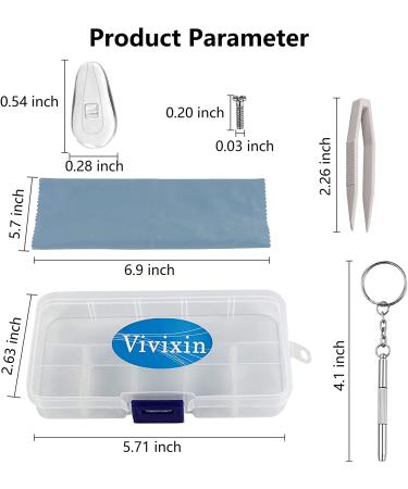Vivixin Eyeglasses Nose Pads 25 Pairs - Repair Kit with Screwdriver, Screws, Tweezer, Cleaning Cloth - Anti-Slip Silicone Ear Grip - Nose Pad Replacement for Sunglasses & Reading Glasses - Buy Online on SooperMarket.com