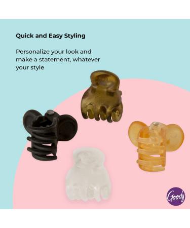 Goody Classics Mini Claw Clips - Assorted Colors - Pain-Free Hair Accessories - 15 Count Pack for Women, Men, Boys, and Girls - Buy Online on SooperMarket.com