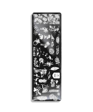 Sanwood nail stamps human facial pattern nail art stamp template manicure tool set manicure art stainless steel pressure plate for girls and women 2