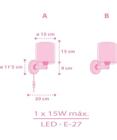 Dalber Unicorns Children's Wall Lamp - Pink Animal Light for Kids' Room | Stylish Lampshade - Buy Online on SooperMarket.com