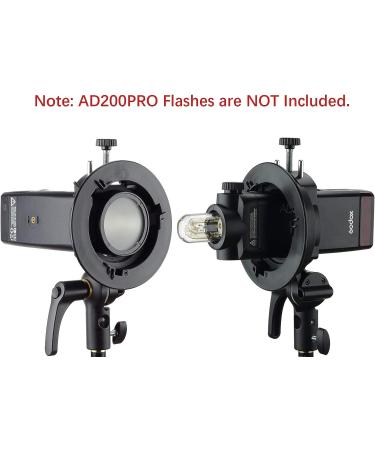 Godox S2 Speedlite S-Type Bracket - Bowens Mount Flash Holder for V1, AD200Pro, AD400Pro & More - Tiltable Design with Umbrella Mount - Buy Online on SooperMarket.com