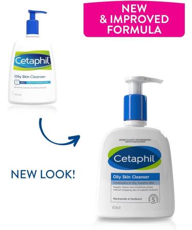Cetaphil Oily Skin Cleanser 473ml with Niacinamide - For Combination to Oily Sensitive Skin - Buy Online on SooperMarket.com