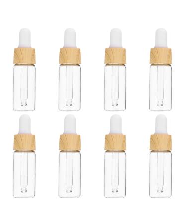 FRCOLOR 8pcs Empty Pipette Bottles 10ml Clear Essential Oil Bottles Glass Sample Vials