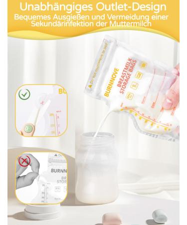 Buy Burnnove 130 BPA-Free Breast Milk Storage Bags - 250ml Double Zipper - Safe & Convenient International Shipping - Buy Online on SooperMarket.com