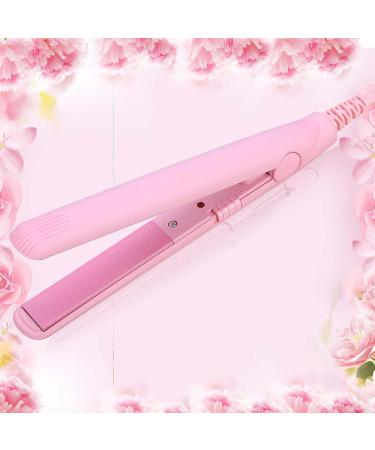 Mini Hair Straightener & Curler - Travel-Friendly Ceramic Plates in Green & Pink | Quick Styling & US Plug - Buy Online on SooperMarket.com