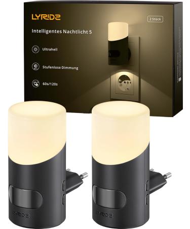 Buy Lyridz Dimmable Night Light Socket - 2-Piece LED Warm White Lamp with Motion Sensor & 3 Modes for Bedrooms Kitchen & Hallway | Ultra-High 2700K Lighting - Buy Online on SooperMarket.com