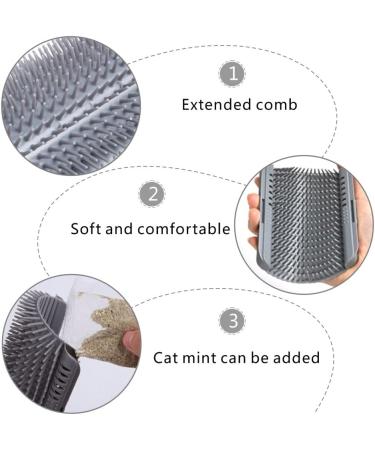 ZBJBinCH 2 Pcs Cat Self Groomer PP Wall Corner Grooming Brush Comfortable Cats Massage Comb for All Long and Short Hair Pet Cats(Gray) - Buy Online on SooperMarket.com