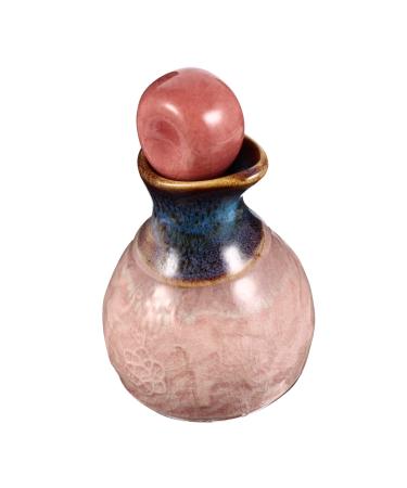 Amosfun 1 Set Aromatherapy Bottle Vinegar Dispenser Essential Oils Diffuser Fragrance Liquid Bottle Condiment Containers Ceramic Oil Dispenser Cruets Dispenser Ceramics Sake Bottle Spa 9.5X5.5cm Pink