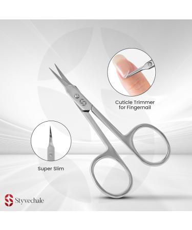 Professional Stainless Steel Curved Cuticle Scissors Manicure Cutter for Nail Toenail Trimming Eyebrow Eyelash for Women and Men - Buy Online on SooperMarket.com