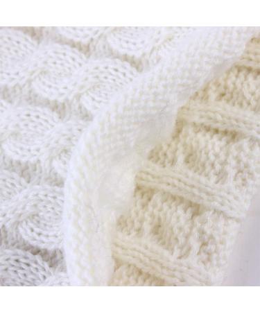 Yinuoday Toddler Baby Knit Hat Scarf Set - Winter Warm Beanie Cap with Circle Loop Scarf Neckwarmer in White (2PCS) - Buy Online on SooperMarket.com