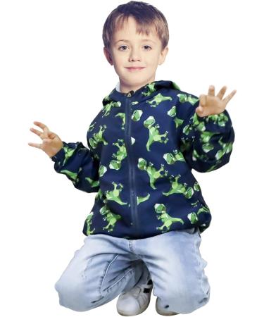 JinBei Toddler Kids Waterproof Dinosaur Jacket | Boys Windbreaker Coat | Hooded Zip Raincoat for Baby | Lightweight Sunscreen Outwear | 1-7 Years - Buy Online on SooperMarket.com
