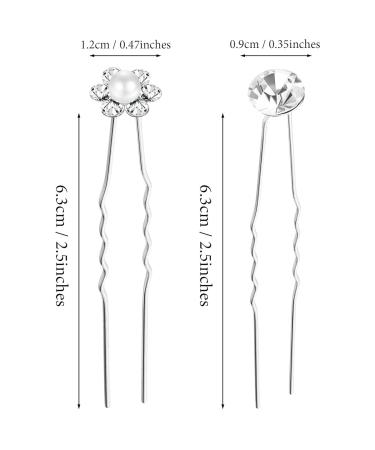 40 Pack Rhinestone Bridal Wedding Hair Pins - Stylish Hair Clips for Women and Girls (Style D) - Buy Online on SooperMarket.com
