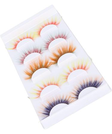 5 Pairs Colorful Eyelashes for Halloween Christmas Stage Show 6D Gradient Long Curled Soft Colored False Eye Lashes Party Fake Eyelashes Makeup Tools - Buy Online on SooperMarket.com