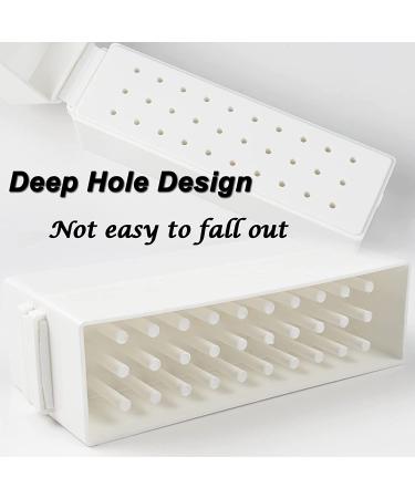 Fiezkaa Nail Drill Bits Holder Stand - 30 Holes Dustproof Case for Acrylic Nail Drill Bits - Salon Organizer and Storage Box - Buy Online on SooperMarket.com