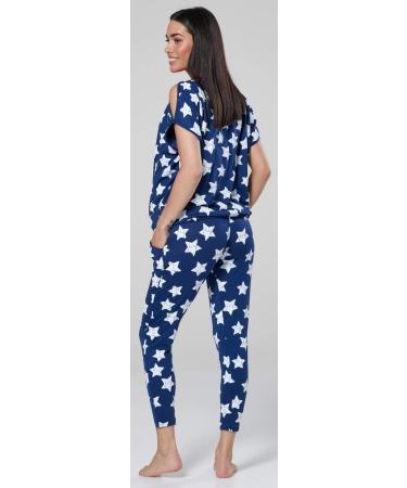 HAPPY MAMA Maternity Breastfeeding Lounge Set 1024p 10 Blue Jeans-White Stars - Buy Online on SooperMarket.com