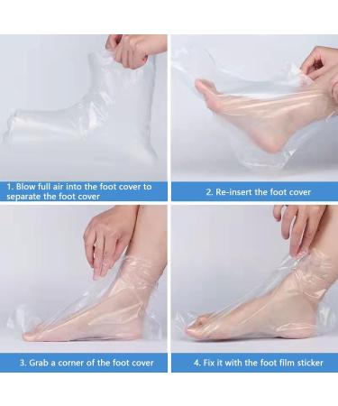 200pcs Clear Plastic Disposable Booties for Paraffin Bath - Foot Spa Wax Treatment Cover - Buy Online on SooperMarket.com