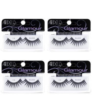 Ardell False Eyelashes Glamour Strip Lashes 114 Black 4 Pack