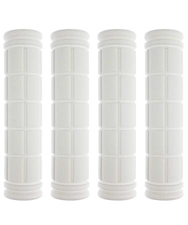 Kasteco 2 Pairs Bicycle Handle Bar Grips Mushroom Grips for BMX/Road Mountain Bikes White