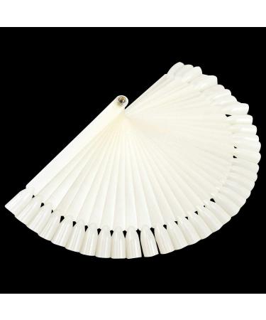 TRIXES fan with 50 artificial nails in white for nail art for practice as a display