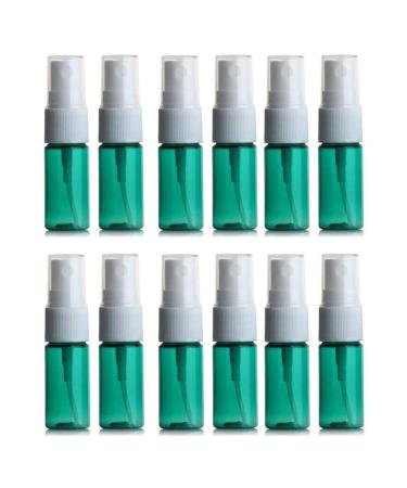 10ml 0.33 oz Fine Mist Spray Bottles with Sprayer Plastic Travel Atomizer for Perfume Moisturizer Cleaning Water Empty Refillable Green Pack of 12